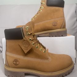 Timberland Premium 6 Inch Wheat Nubuck Waterproof Boots Men’s Size 8