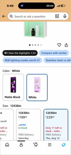 LED shower niche