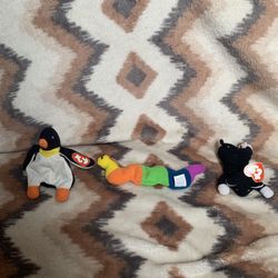 Set of 3 Ty Teenie Beanie Babies – Zip, Inch & Waddle – Pre-Owned Collectible