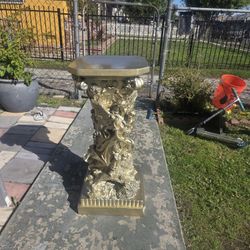 32" Tall Gold Painted Pillar