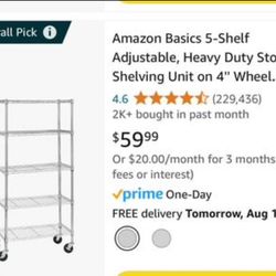 Metal Shelving 48 W x 72 H x 18 D