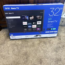 Onn New 32” Hd Roku, Smart Tv, W Remote