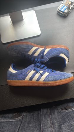 Blue Suede Addidas Sambas