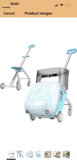 Kids ride on luggage
