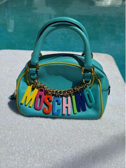 Moschino Milano Rainbow Charm Leather Bag – Made in Italy