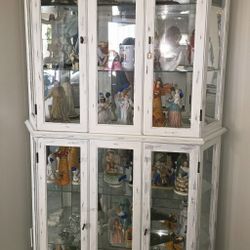 China Display Unit 4 Glass Shelves With Mirror Background