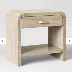 Wood Nightstand with Drawer 23in H x 24in W x 16. 1in D (58.4 cm x 60.9cm x 40.8cm)