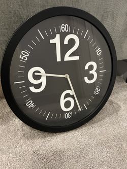 Crate & Barrel Black Wall Clock