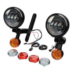 Auxiliary Light Bracket Spot Fog Light Turn Signal Fit For Harley Road King '94-'13,Electra Glide '97-'13