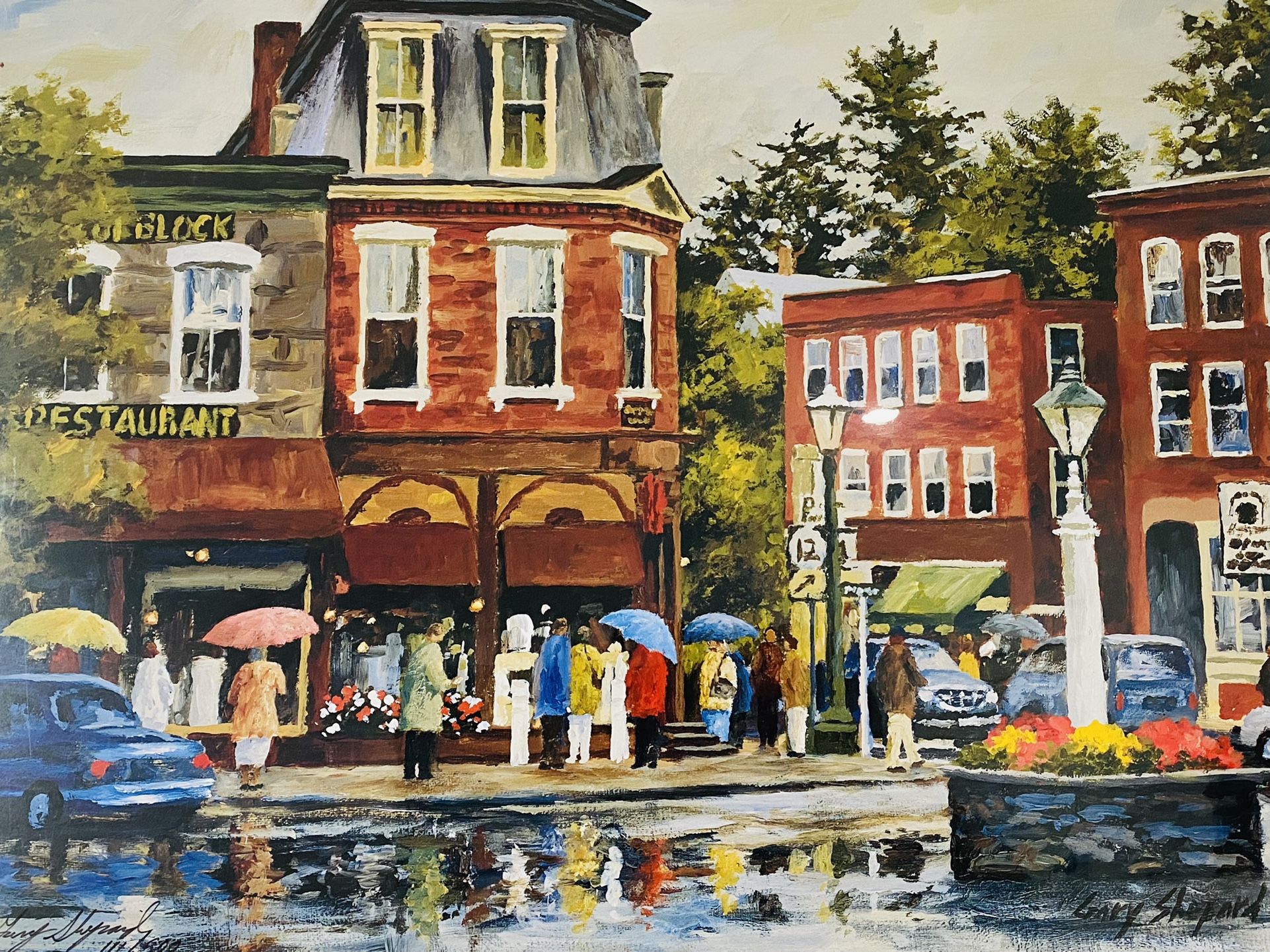 Authentic Gary Shepard “Woodstock Village” New England Collectible Painting