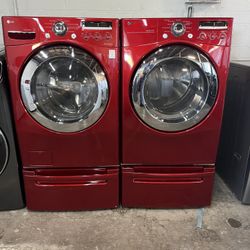 LG Washer and Electric Dryer Set with Pedestals for Sale! 🏡