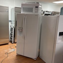 Sansung Refrigerator 36” And Microwave  30” White 