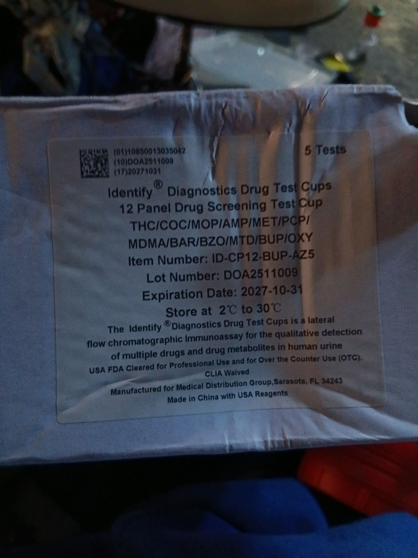 12 panel drug screening test cup