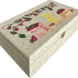 Handpainted Vintage Wooden Tea Box