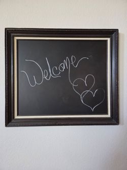 Large framed magnetic chalk board. Heavy and sturdy...