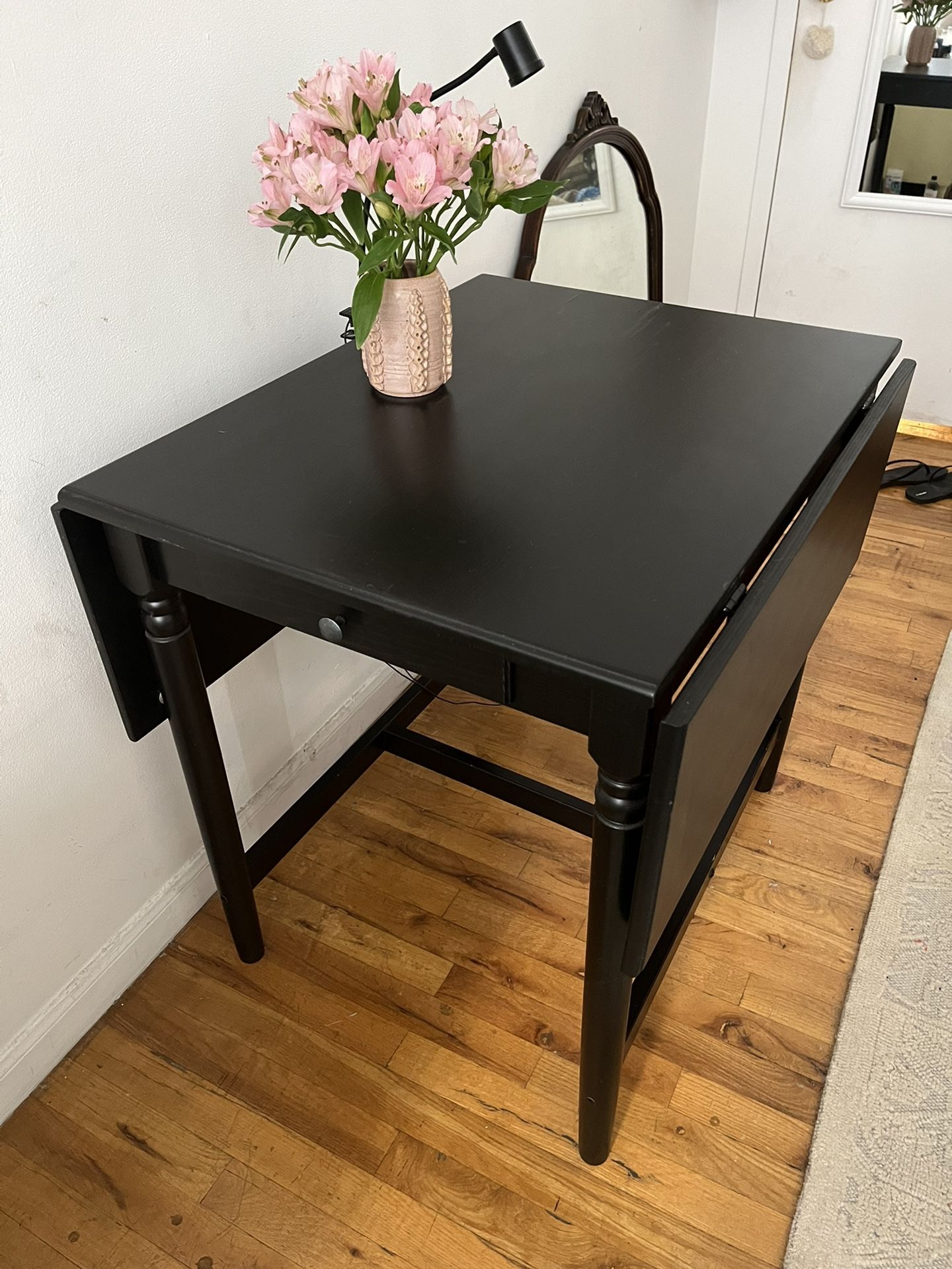 IKEA Black Ingatorp Drop Leaf Table