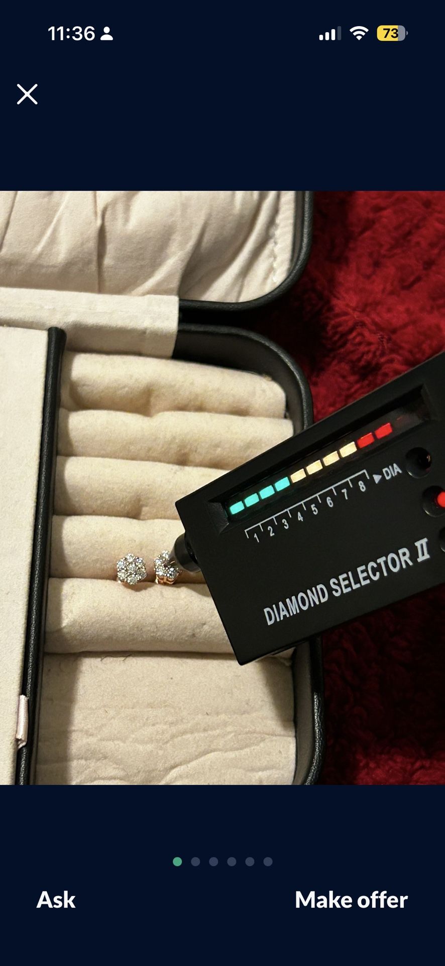 Lab Diamond Rose Gold Cluster Earrings Size: 6mm