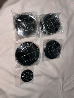 Bmw 7pc black emblem