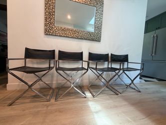 Vintage 1960s Robert Kjer Jakobsen Virtue Bros. Chrome Chairs (Set of 4)