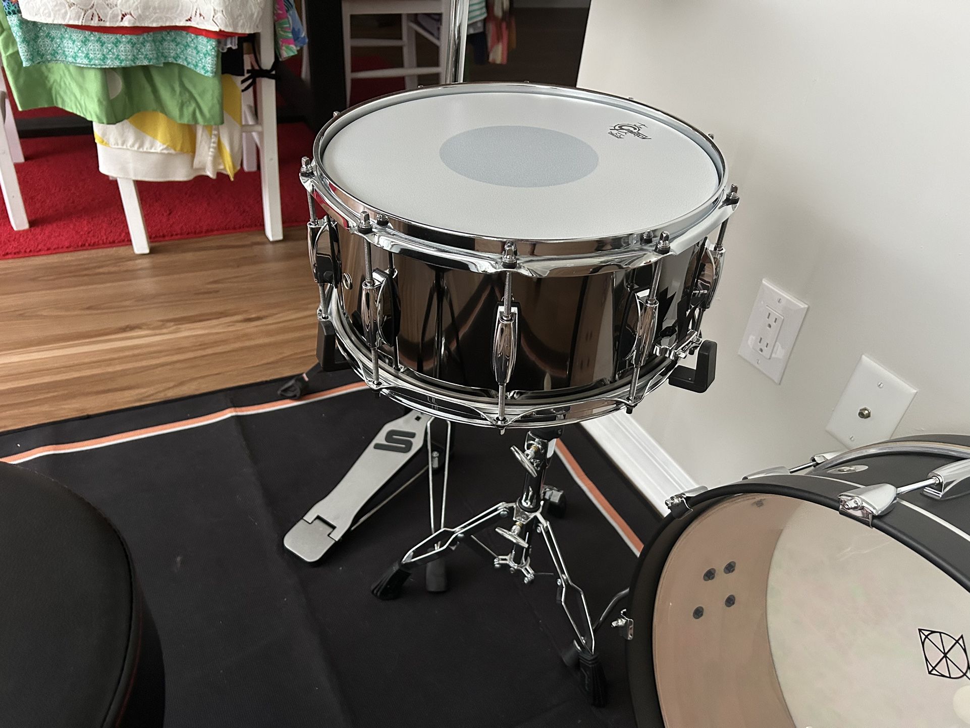 Gretsch Metal Snare  With Gretsch Stand