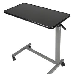 Vaunn Medical Adjustable Overbed Bedside Table with Wheels (Hospital and Home Use)
