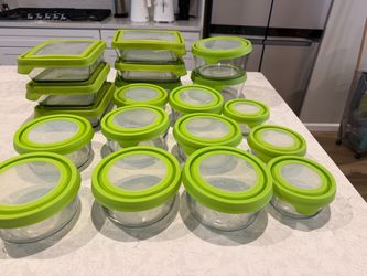 Set of 19 pcs glass bowls containers by Anchor