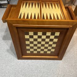 Solid Oak Checkers/Chess Table