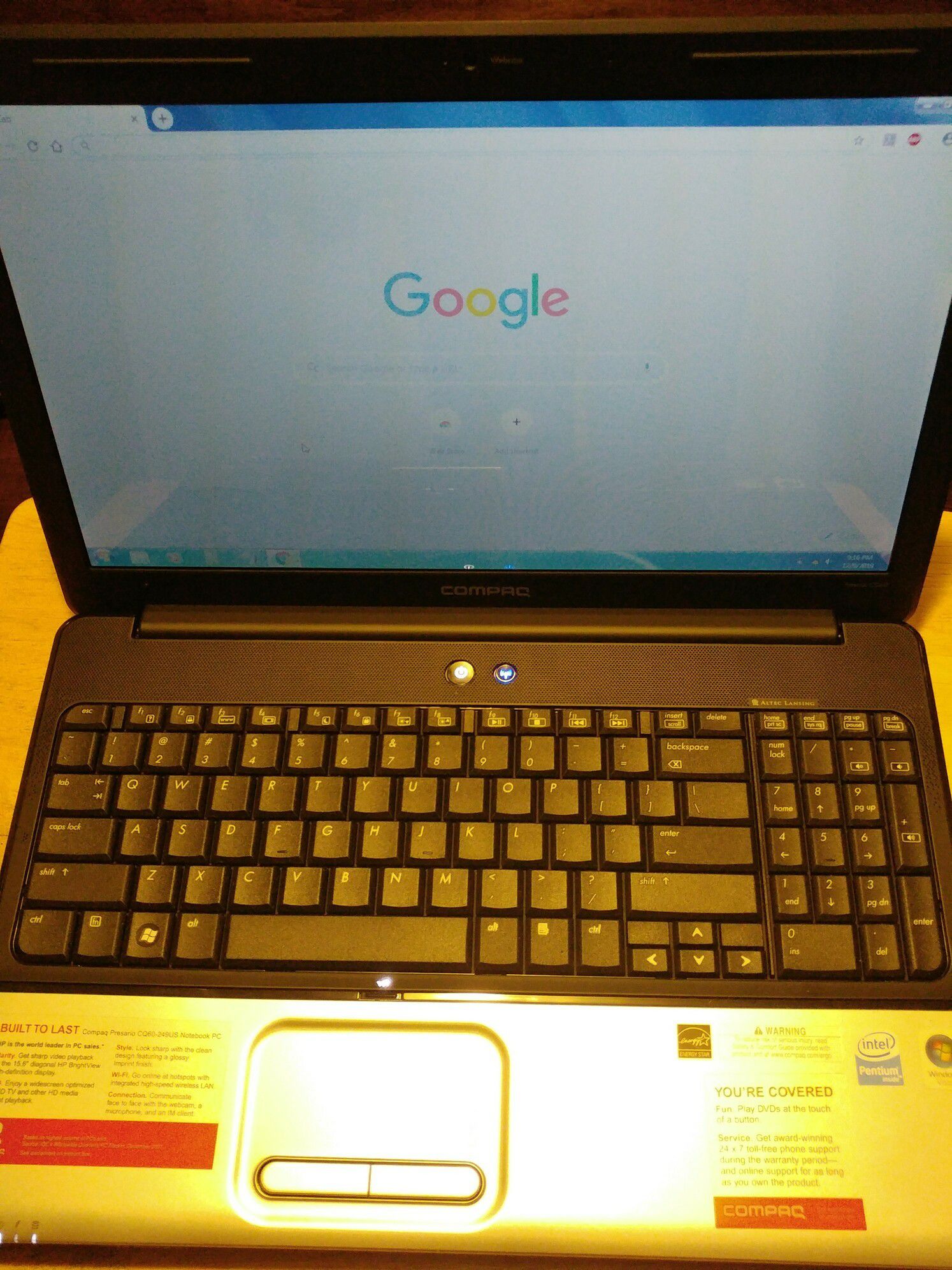 HP Compaq 15.6" Windows 7. Office 2013. 4GB 160GB Notebook Laptop