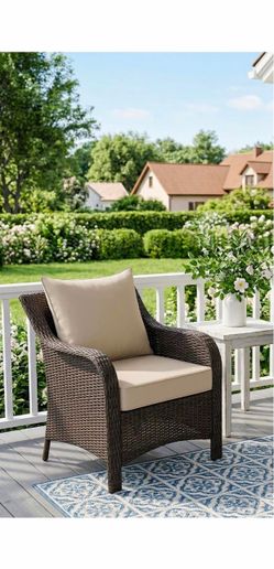 UNIKOME 24"x24"x4" Outdoor Chair Cushions Set - Waterproof Patio Cushions for Outdoor Furniture with Removable Cover, Ties & Handle, Deep Seat Patio C