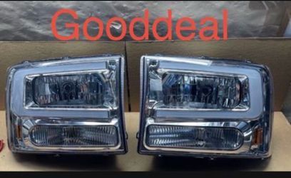 Oh212 Fit 99-04 Ford F250 F350 F450 LED White Bar Headlight Lights Lamp Pair