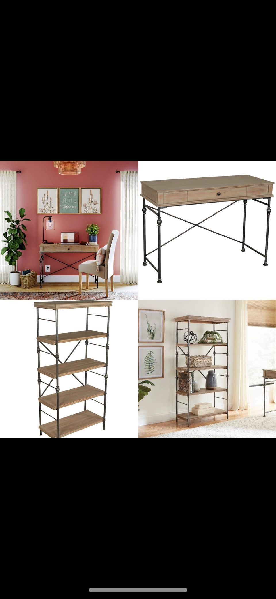 2 Shelving Units & 2 Desk