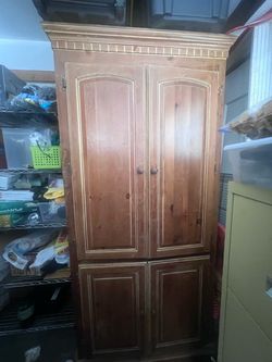 Wood Armoire Cabinet with Double Doors