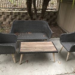 Outdoor table and chair set.