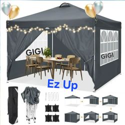 10x10 Pop Up Canopy Tent with Sidewalls,, Easy Pop Up Waterproof