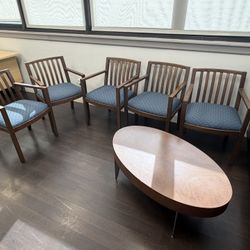 5 Office Chairs & 1 Coffee Table - Pick Up Only 