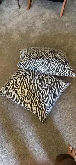 Zebra Print Throw Pillows Set of two 22” each side