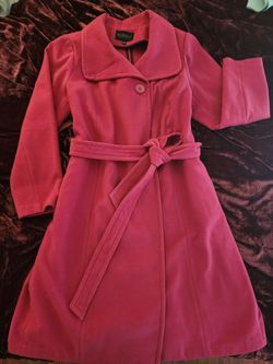 Eloquii Pink Belted Wool-Blend Coat