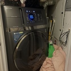 Profile 4.8 cu. ft. Smart UltraFast Electric Washer & Dryer Combo in Carbon Graphite with Ventless Heat Pump Technology