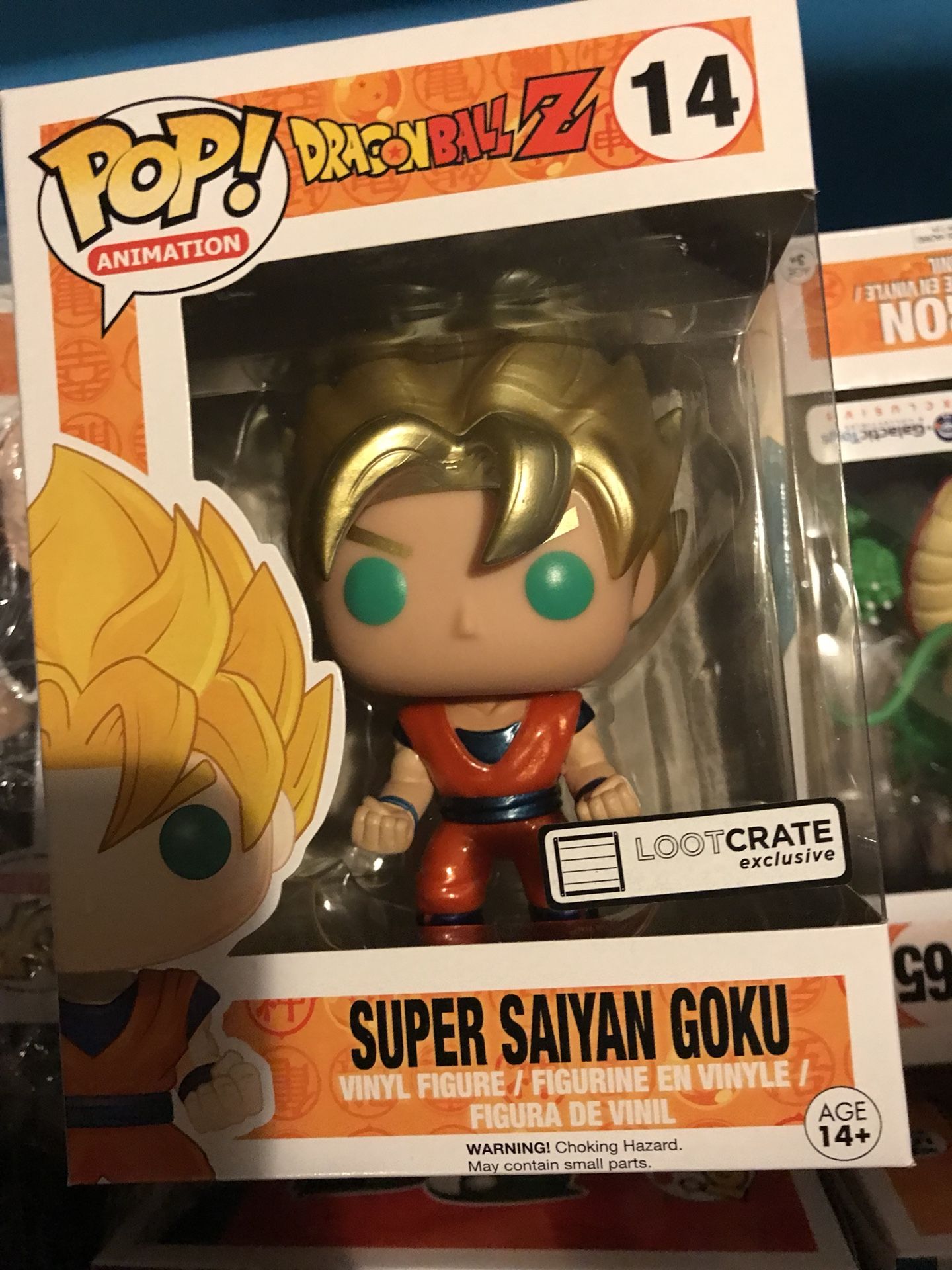 Loot crate goku dragon ball z golden hair funko pop super