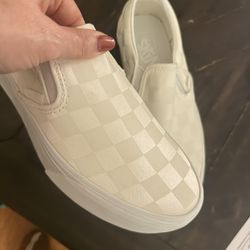 Platform White Checkered Vans 