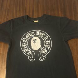 Black Bape Chrome Heart Shirt Size M Only 