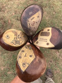 Vintage Wood Golf Clubs. 1-3-4-5. Used.
