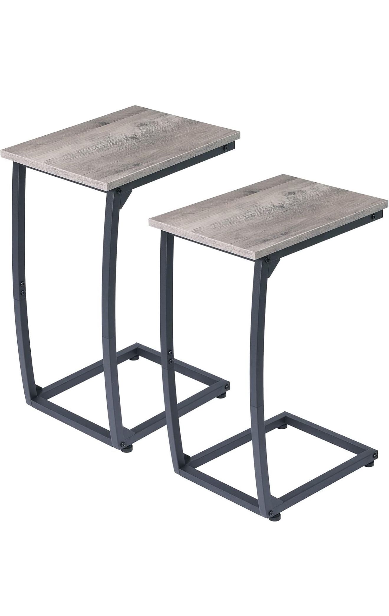 C-Shaped End-Table Set of 2 - Side Table for Couch,Curved Support Legs