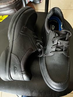 Clarks Men's Bradley Vibe lace-up casual shoe in black leather