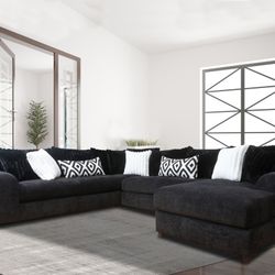 HH Black Oversized Sectional - DELIVERY AVAILABLE !