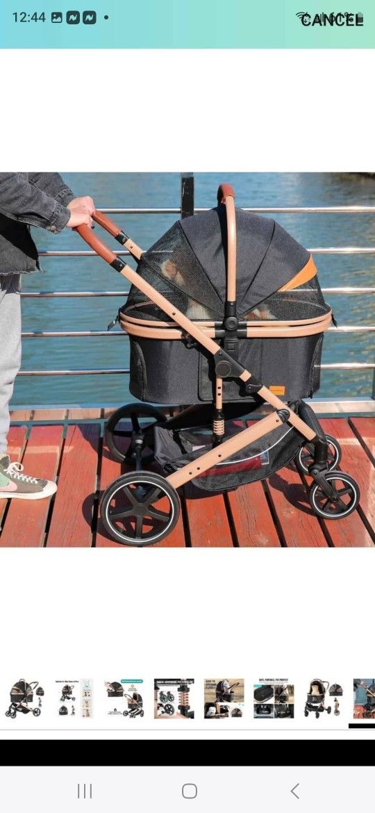 EchoSmile 4 in 1 Pet Stroller,
Folding Lightweight Cat & Dog
Stroller with Detachable Carrier, NO-Zi