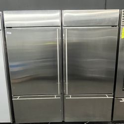 Stainless Steel Monogram Built In 72” Refrigerator Set Bottom Freezer