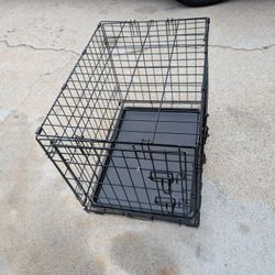 24" Dog Crate for Small Pet Kennel Cat Folding Steel Animal Playpen Wire Metal, Black