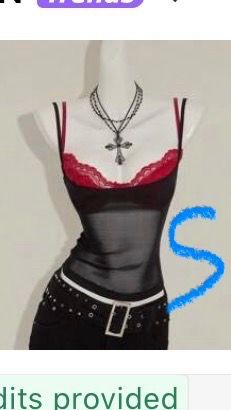 Black and Red Top Size S