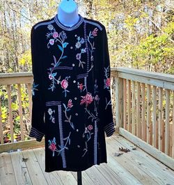 Johnny Was Uriah Silk Blend Tunic Top